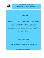 Chiến lược xuất khẩu cơm dừa nạo sấy vào thị trường mỹ của công ty TNHH xuất nhập khẩu rồng đông dương năm 2015 2020