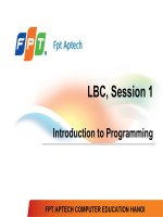 Session 01 Introduction to Programming
