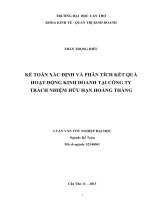 kế toán xác định và phân tích kết quả hoạt động kinh doanh tại công ty trách nhiệm hữu hạn hoàng thắng