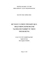 kế toán và phân tích kết quả hoạt động kinh doanh tại doanh nghiệp tư nhân thành hưng