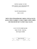 phân tích tình hình huy động vốntại ngân hàng nông nghiệp và phát triển nông thôn chi nhánh huyện vị thuỷ hậu giang