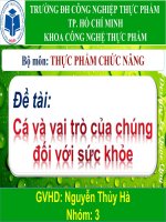 Tiểu luận môn Thực phẩm chức năng: Cá và vai trò của chúng đối với sức khỏe