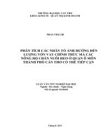 phân tích các nhân tố ảnh hưởng đến lượng vốn vay chính thức mà các nông hộ chăn nuôi heo ở quận ô môn thành phố cần thơ có thể tiếp cận