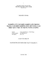 NGHIÊN cứu mã điều KHIỂN lỗi TRONG