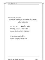 skkn giúp học sinh học tốt phần tỉ lệ thức môn toán lớp 7