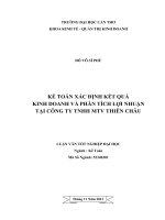 kế toán xác định kết quả kinh doanh và phân tích lợi nhuận tại công ty tnhh mtv thiên châu