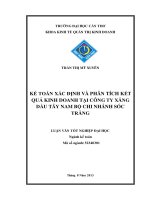 kế toán xác định và phân tích kết quả kinh doanh tại công ty xăng dầu tây nam bộ chi nhánh sóc trăng