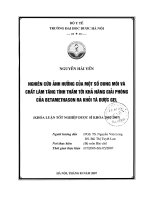 Nghiên cứu ảnh hưởng của một số dung môi và chất làm tăng tính thấm tới khả năng giải phóng của betamethason ra khỏi tá dược gel
