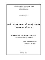 Giá trị nội dung và nghệ thuật thơ chu văn an