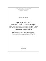 Khoá luận tốt nghiệp dạy học kiểu bài nghe   kể lại câu chuyện vừa nghe thầy cô kể trên lớp cho học sinh lớp 4 