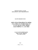 phân tích tình hình tài chính của công ty cổ phần đầu tư và xây dựng công trình giao thông 73 – cần thơ