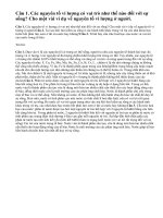 Câu 1, câu 2, câu 3 sgk trang 18 sinh học lớp 10