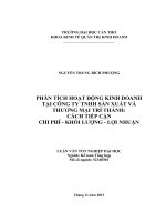 phân tích hoạt động kinh doanh tại công ty tnhh sản xuất và thương mại trí thành: cách tiếp cận chi phí  khối lượng  lợi nhuận