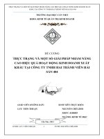 thực trạng và một số giải pháp nhằm nâng cao hiệu quả hoạt động kinh doanh xuất khẩu tại công ty tnhh hai thành viên hải sản 404