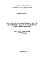 phân tích hoạt động tín dụng đối với hộ nghèo của ngân hàng chính sách xã hội tỉnh kiên giang