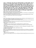 Câu 1, câu 2, câu 3, câu 4 trang 70 sinh học lớp 8