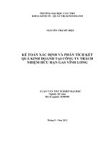 kế toán xác định và phân tích kết quả kinh doanh tại công ty trách nhiệm hữu hạn gas vĩnh long
