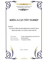 Xây dựng TBTN sóng âm để dạy học các kiến thức về sóng âm vật lí 12 THPT chuyên