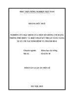 Nghiên cứu đặc điểm một số giống cói đang trồng phổ biến và biện pháp kỹ thuật tăng năng suất cói tại ninh bình và thanh hóa (TT)