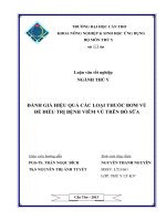 đánh giá hiệu quả các loại thuốc bơm vú để điều trị bệnh viêm vú trên bò sữa