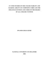 In vitro studies on the color stability and masking ability of composite cores and the influence of posts and cores on the shades of all ceramic systems