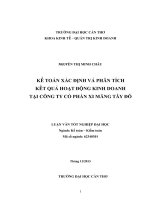 kế toán xác đinh và phân tích kết quả hoat ̣ đông kinh doanh tại công ty cổ phần xi măng tây đô