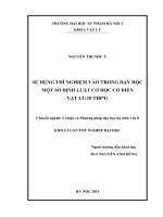 Sử dụng thí nghiệm vào trong dạy học một số định luật cơ học cổ điển vật lí 10 (THPT)