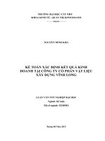 kế toán xác định kết quả kinh doanh tại công ty cổ phần vật liệu xây dựng vĩnh long