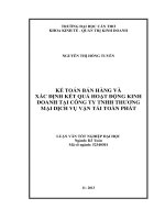 kế toán bán hàng và xác định kết quả hoạt động kinh doanh tại công ty tnhh thương mại dịch vụ vận tải toàn phát