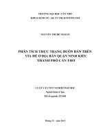 phân tích thực trạng buôn bán trên vỉa hè ở địa bàn quận ninh kiều thành phố cần thơ