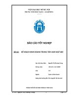 KẾ HOẠCH KINH DOANH TRUNG tâm ANH NGỮ ABC