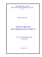 khảo sát hiệu quả điều trị bệnh viêm vö ở bõ sữa