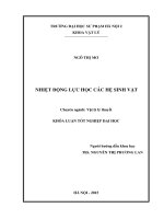 Nhiệt động lực học các hệ sinh vật