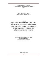 phân tích tình hình tiêu thụ và một số giải pháp đẩy mạnh tiêu thụ sản phẩm tại công ty tnhh sản xuất và đầu tư xây dựng thịnh vượng