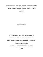 Incidence and survival of childhood cancers in singapore, 1968 1997 a population based study