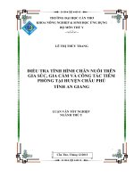 điều tra tình hình chăn nuôi trên gia súc, gia cầm và công tác tiêm phòng tại huyện châu phú tỉnh an giang