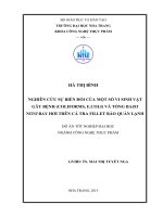 Nghiên cứu sự biến đổi của một số vi sinh vật gây bệnh (coliforms, e coli) và tổng bazơ bay hơi trên cá tra fillet bảo quản lạnh