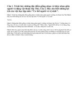 Câu 1, câu 2 trang 7 sgk sinh học lớp 8