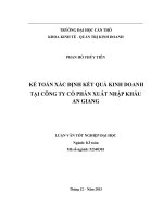 kế toán xác ðịnh kết quả kinh doanh tại công ty cổ phần xuất nhập khẩu an giang