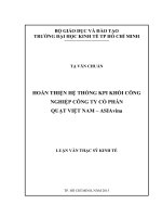 Hoàn thiện hệ thống KPI khối công nghiệp công ty cổ phần quạt việt nam   asiavina 