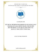 Xây dựng mô hình thẩm định giá đất hàng loạt cho địa bàn quận bình thạnh , thành phố hồ chí minh và ứng dụng cho công tác quản lý nhà nước về đất đai 