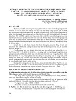 KẾT QUẢNGHIÊN cứu các GIẢI PHÁP THỰC HIỆN KHOA học và KINH tềxã hội NHẰM PHÁT TRIỂN cây mía TRONG hệ THỐNG PHÁT TRIỂN NÔNG NGHIỆP NÔNG THÔN VÙNG DUYÊN hải MIỀN TRUNG GIAI đoạn 2002 – 2005 