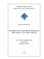 so sánh cơ cấu lợi thế so sánh giữa việt nam và các nước asean5