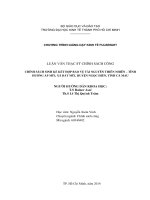 Sustainable livelihoods and forest resers: Acase study of the cotupeople in bhalee commune, Tay Giang district, Quang Nam province