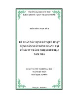 kế toán xác định kết quả hoạt động sản xuất kinh doanh tại công ty trách nhiệm hữu hạn nam nhã