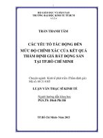 Các yếu tố tác động đến mức độ chính xác của kết quả thẩm định giá bất động sản tại thành phố hồ chí minh 