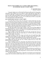 TRUNG tâm NGHIÊN cứu và PHÁT TRIỂN mía ĐƯỜNG   30 năm HÌNH THÀNH và PHÁT TRIỂN