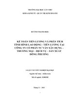 kế toán tiền lương và phân tích tình hình lao động  tiền lương tại công ty cổ phần tư vấn xây dựng – thương mại – dịch vụ – sản xuất đông phương