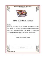 Ứng dụng Công nghệ thông tin trong dạy học tích cực môn Tưởng Hồ Chí Minh