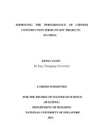 IMPROVING THE PERFORMANCE OF CHINESE CONSTRUCTION FIRMS ON EPC PROJECTS IN CHINA